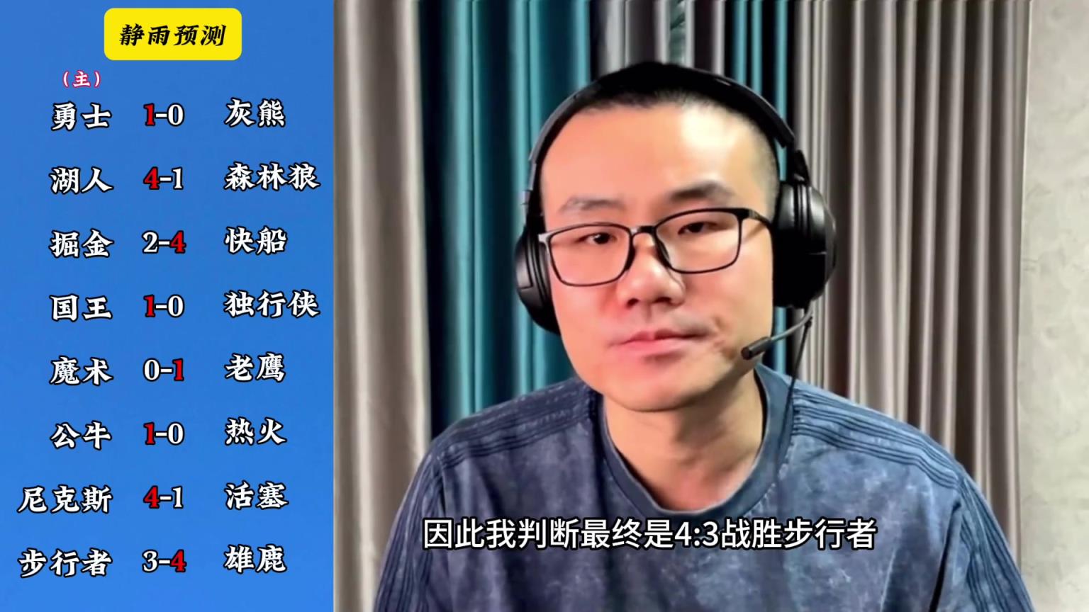 你同意嗎？靜雨對(duì)東西部季后賽球隊(duì)的預(yù)測(cè)：勇贏(yíng)熊 湖船尼鹿晉級(jí)